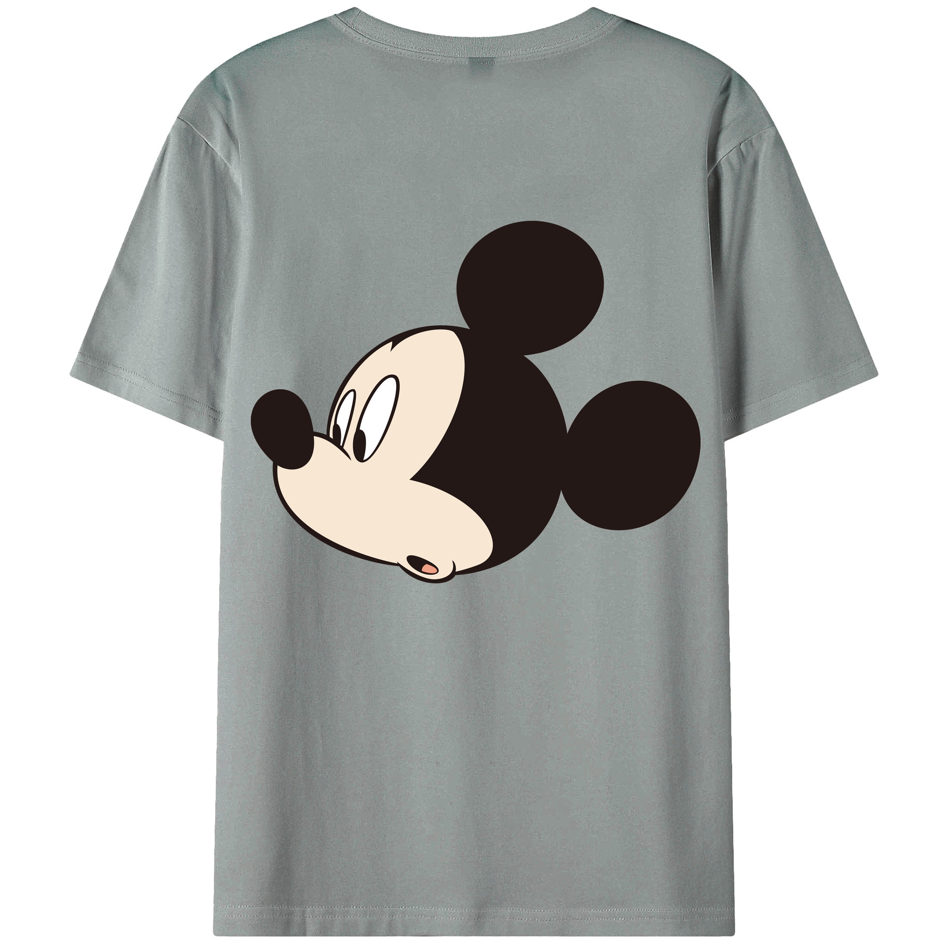 ミッキーマウス Mickey Mouse 綿100％ メンズ半袖Tシャツ（バックプリント） 通気性